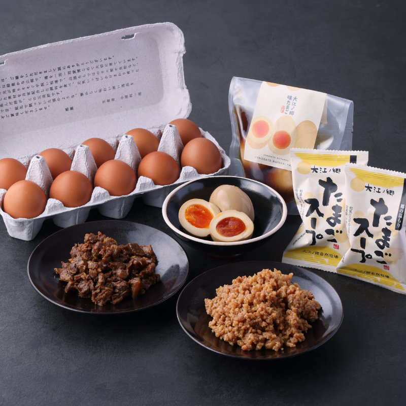 炊き立てのご飯にあうご飯のお供と「天美卵」をセットにしました。 素材にこだわり、手間ひまかけて丁寧に作った“ご飯がすすむ逸品”を詰め合わせています。