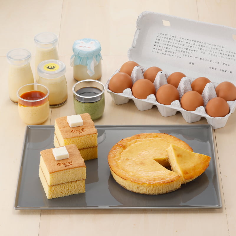 大江ノ郷フロマージュに、人気のパンケーキのケーキや5種類のぷりんを詰め合わせ♪
