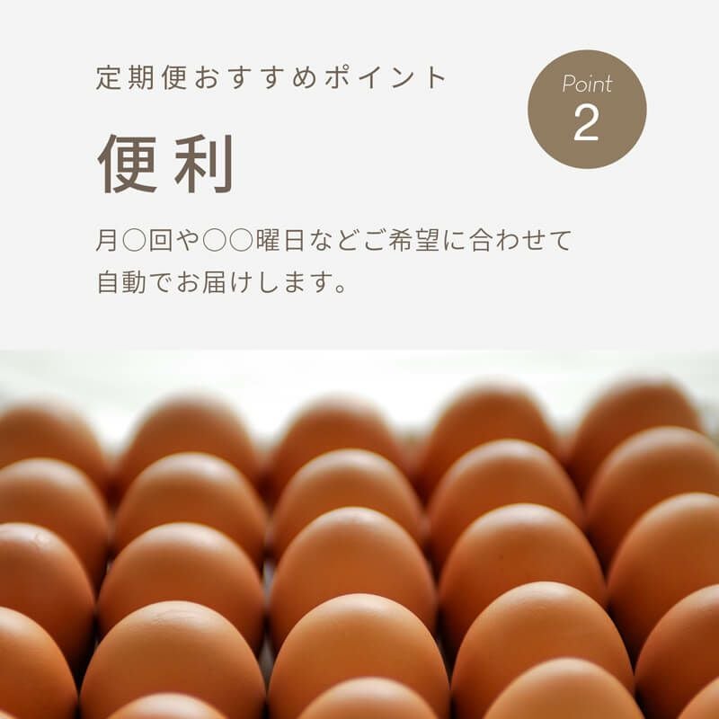 定期便おすすめポイント②_月○回や○○曜日など、ご希望に合わせて自動でお届けします。