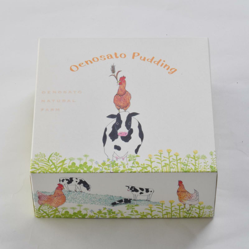 オリジナルイラストのパッケージ入り_大江ノ郷ぷりん(4個入)