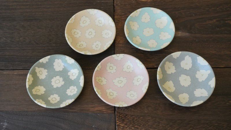 田中ちあきさん　お皿セット 田中ちあき フラワーパターン豆皿 | 大江ノ郷自然牧場