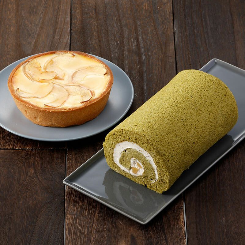 和栗抹茶ロールと鳥取りんごのチーズタルトセット[冷凍]